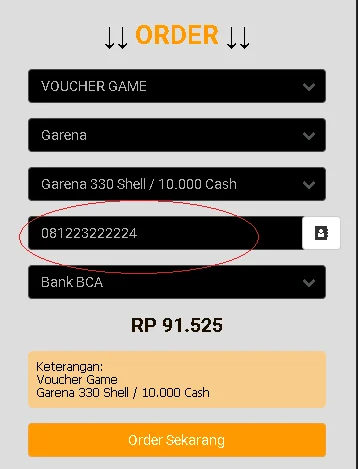garena order