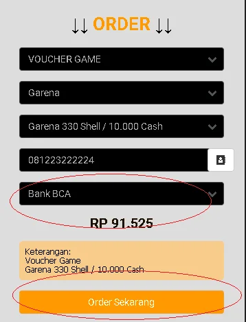 garena order